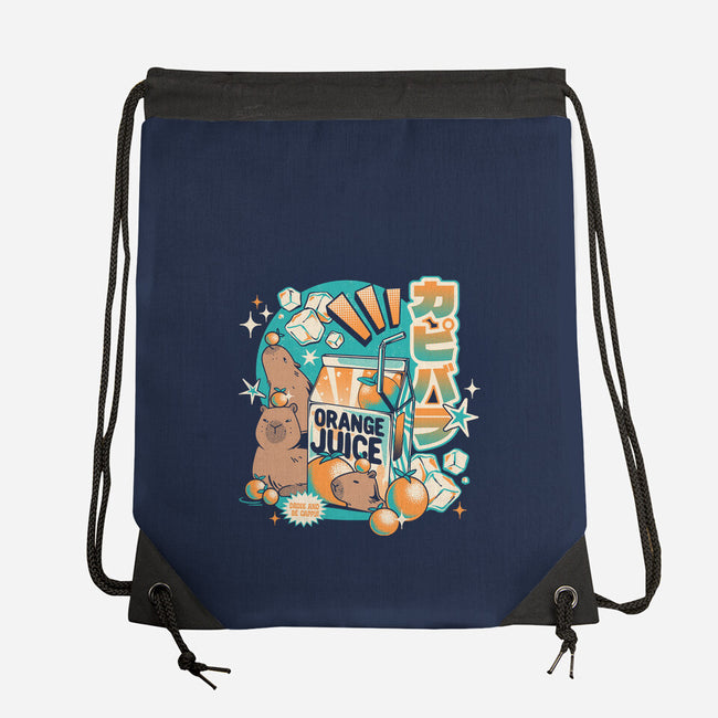 Capybara Japanese Orange Juice-None-Drawstring-Bag-tobefonseca