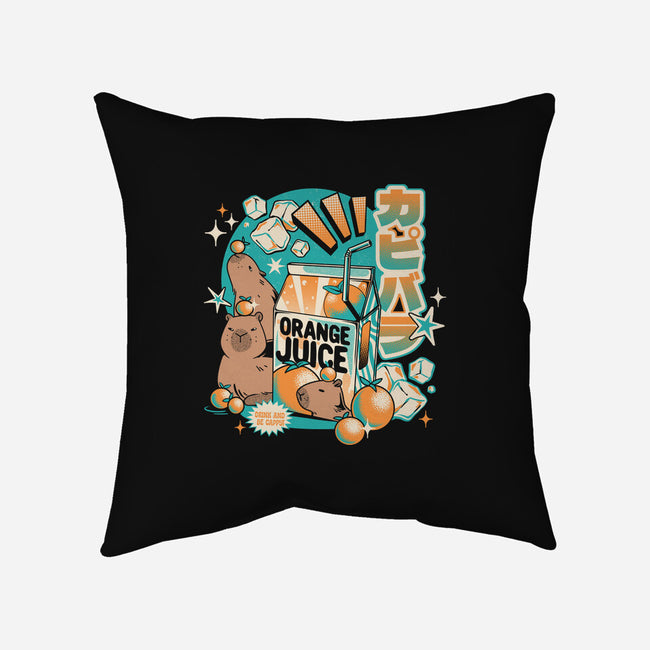 Capybara Japanese Orange Juice-None-Removable Cover w Insert-Throw Pillow-tobefonseca