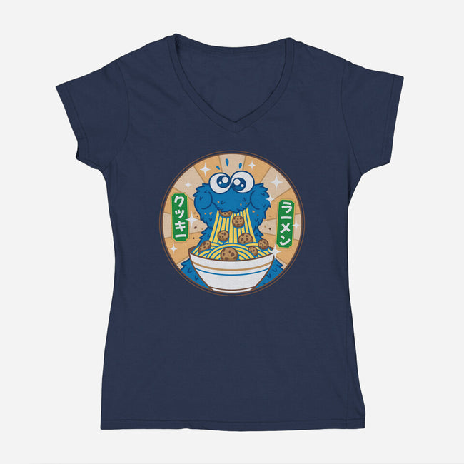 Cookie Ramen-Womens-V-Neck-Tee-Getsousa!