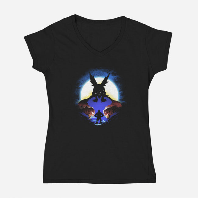 All Might Landscape-Womens-V-Neck-Tee-dandingeroz