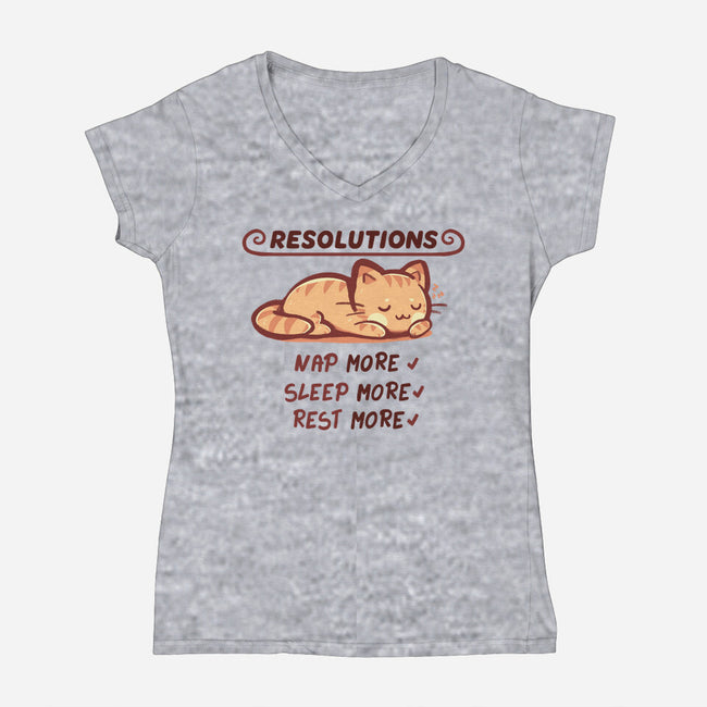 Resolution To Sleep-Womens-V-Neck-Tee-TechraNova