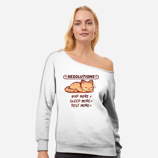 Resolution To Sleep-Womens-Off Shoulder-Sweatshirt-TechraNova