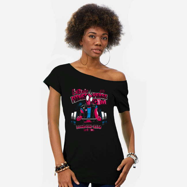 Punk Fitness-Verse-Womens-Off Shoulder-Tee-teesgeex