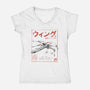 X-Wing Sumi-E-Womens-V-Neck-Tee-Astrobot Invention