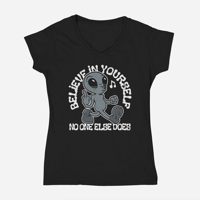 No One Else Does-Womens-V-Neck-Tee-Nemons