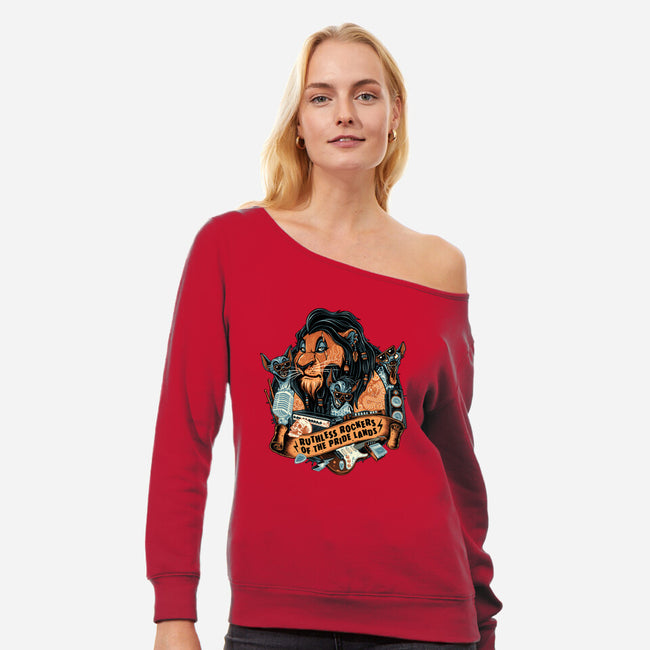 Ruthless Rockers-Womens-Off Shoulder-Sweatshirt-glitchygorilla