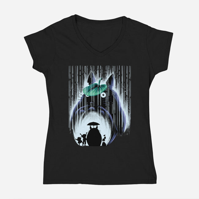 Rainy Neighborhood-Womens-V-Neck-Tee-rmatix