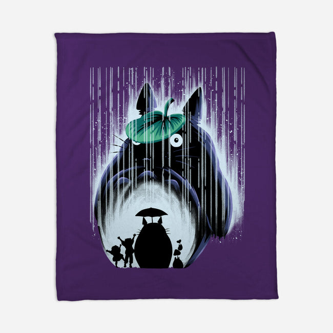 Rainy Neighborhood-None-Fleece-Blanket-rmatix