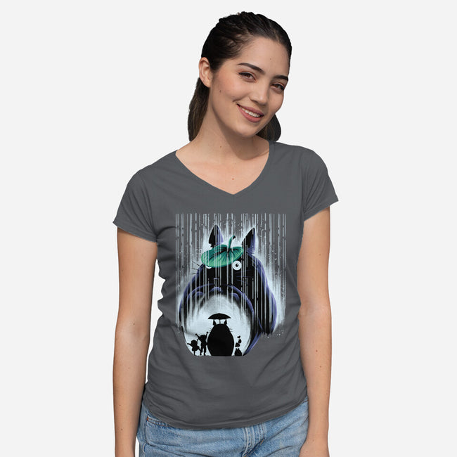 Rainy Neighborhood-Womens-V-Neck-Tee-rmatix