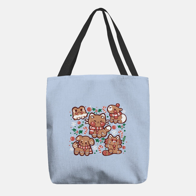 Gingerbread Animals-None-Basic Tote-Bag-TechraNova