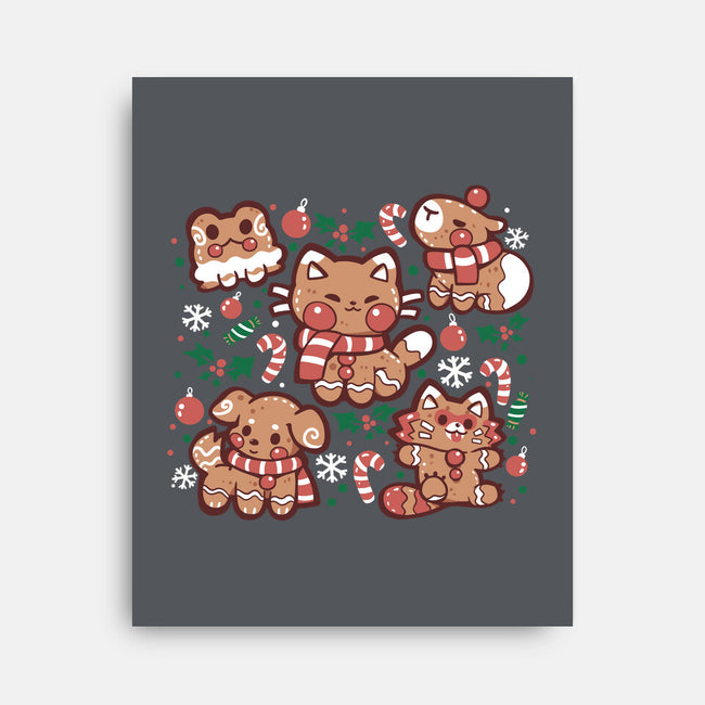 Gingerbread Animals-None-Stretched-Canvas-TechraNova