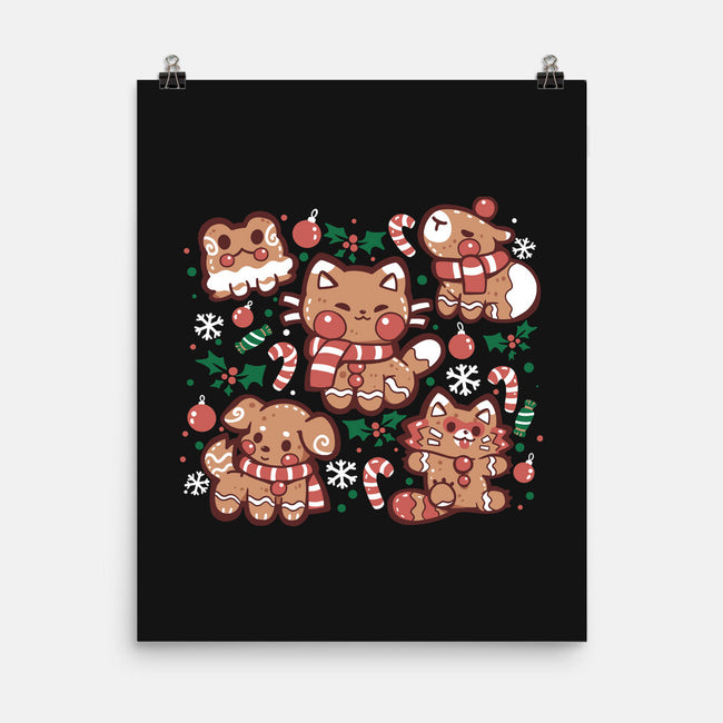 Gingerbread Animals-None-Matte-Poster-TechraNova