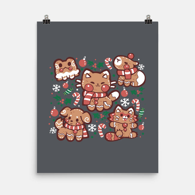 Gingerbread Animals-None-Matte-Poster-TechraNova