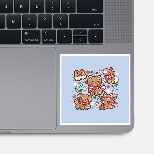 Gingerbread Animals-None-Glossy-Sticker-TechraNova