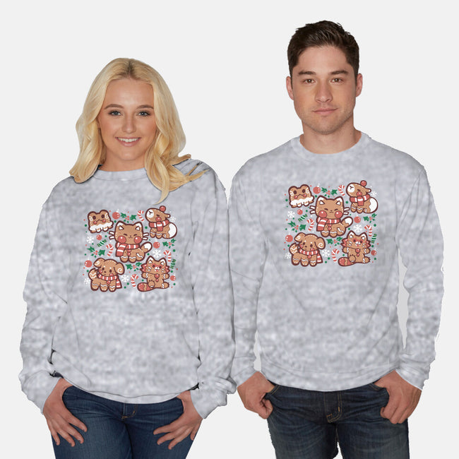 Gingerbread Animals-Unisex-Crew Neck-Sweatshirt-TechraNova