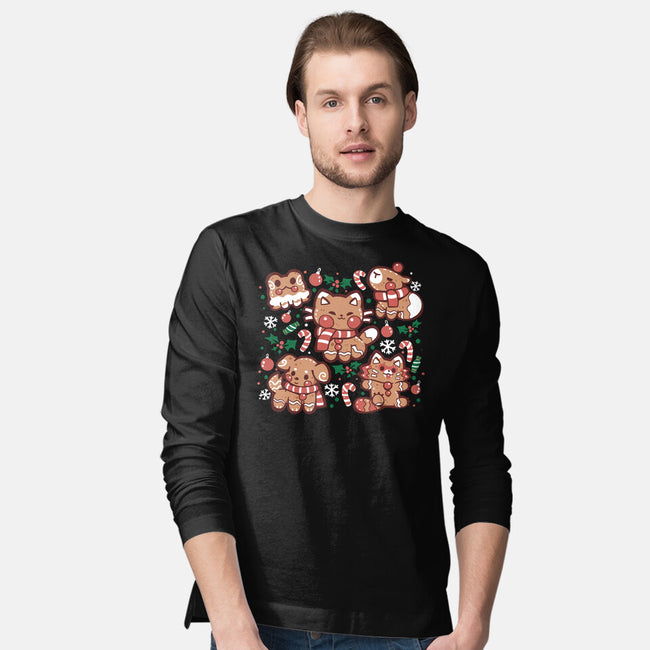 Gingerbread Animals-Mens-Long Sleeved-Tee-TechraNova