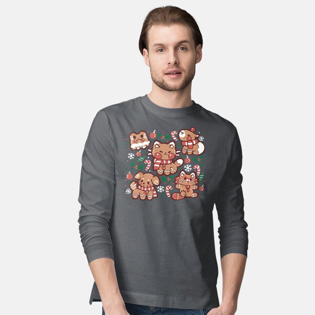 Gingerbread Animals-Mens-Long Sleeved-Tee-TechraNova