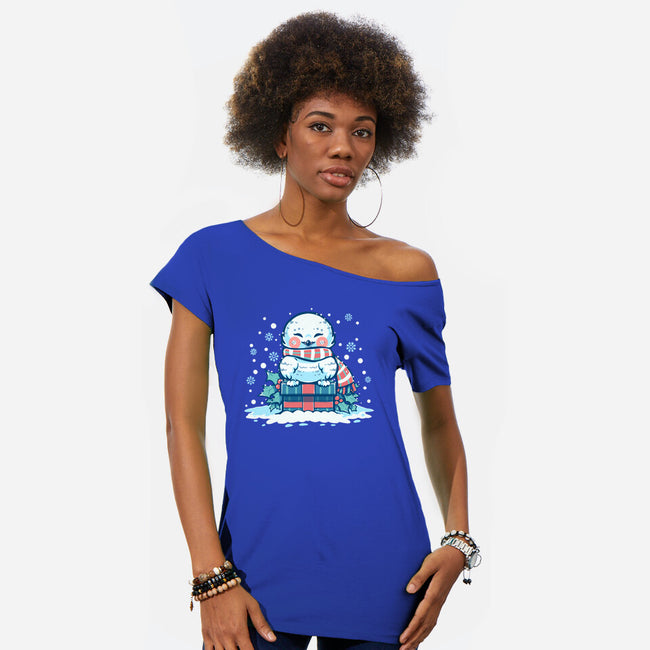 Owlways Love Christmas-Womens-Off Shoulder-Tee-TechraNova