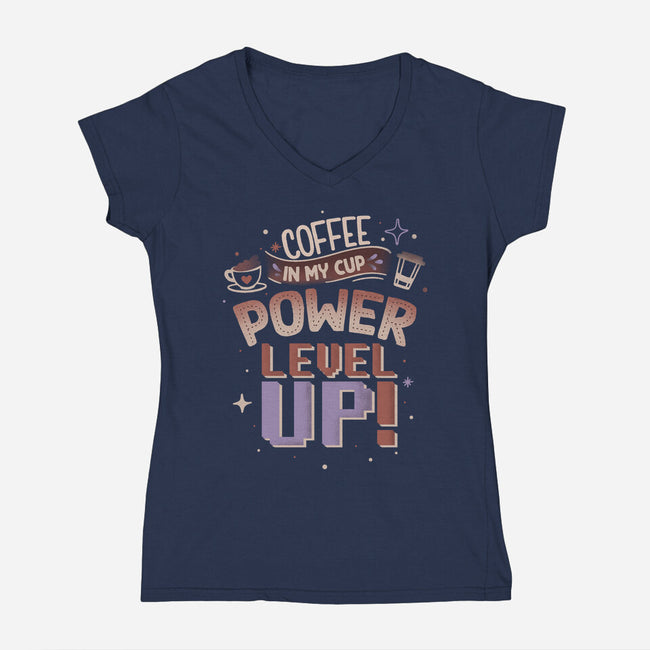 Power Level Up-Womens-V-Neck-Tee-Estudio Horta