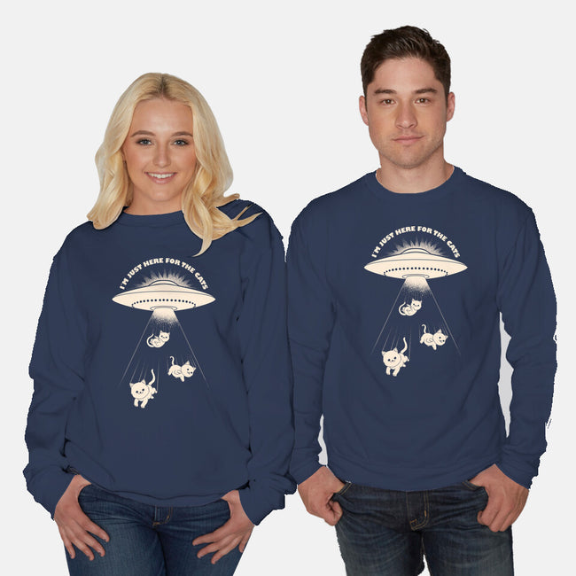 I'm Just Here For The Cats-Unisex-Crew Neck-Sweatshirt-sachpica