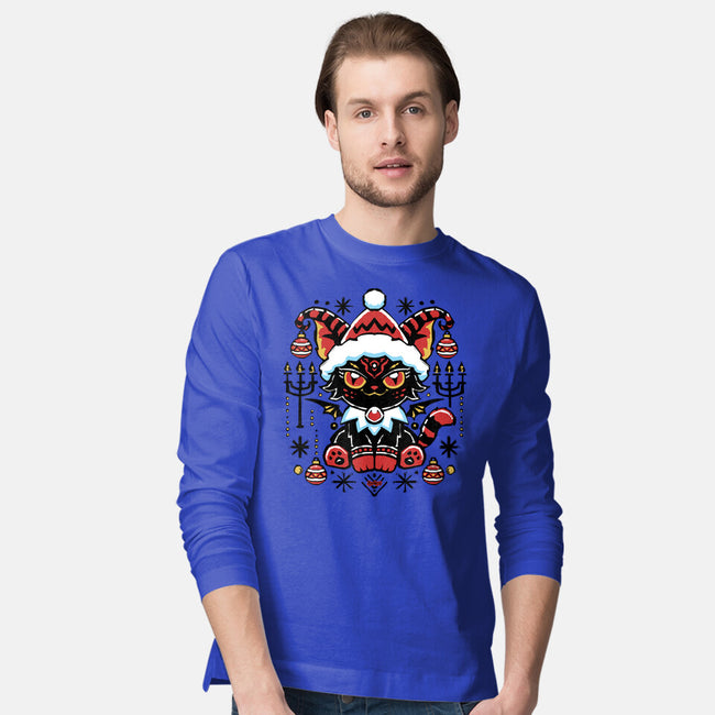 Black Cat Xmas-Mens-Long Sleeved-Tee-Andriu