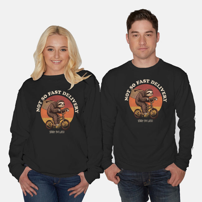 Not So Express Delivery-Unisex-Crew Neck-Sweatshirt-dandingeroz