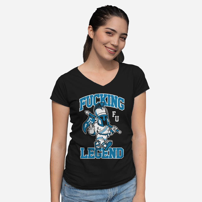 Legend On Campus-Womens-V-Neck-Tee-Nemons