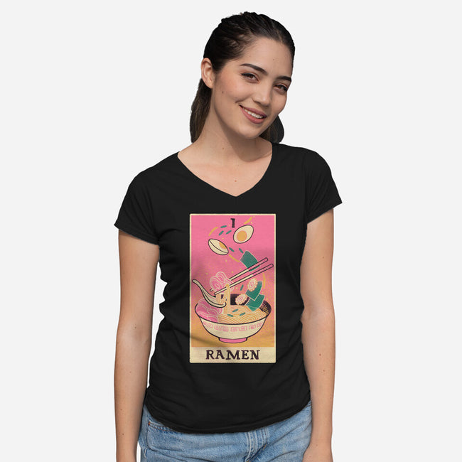 Ramen Tarot-Womens-V-Neck-Tee-naomori