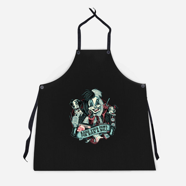 Raise Your Paws For Rock And Roll-Unisex-Kitchen-Apron-glitchygorilla