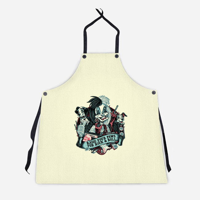 Raise Your Paws For Rock And Roll-Unisex-Kitchen-Apron-glitchygorilla