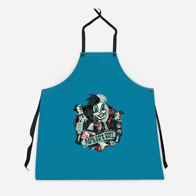 Raise Your Paws For Rock And Roll-Unisex-Kitchen-Apron-glitchygorilla