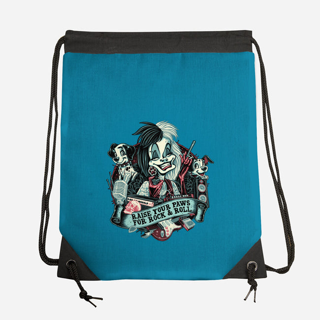 Raise Your Paws For Rock And Roll-None-Drawstring-Bag-glitchygorilla