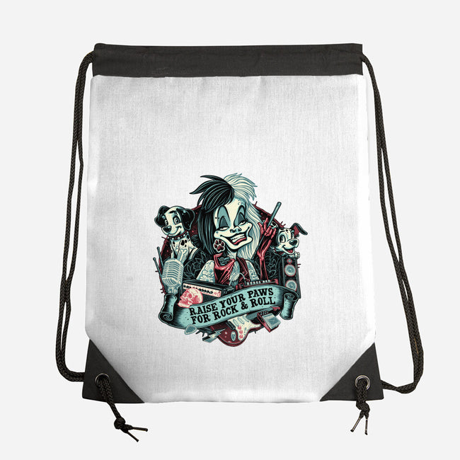 Raise Your Paws For Rock And Roll-None-Drawstring-Bag-glitchygorilla