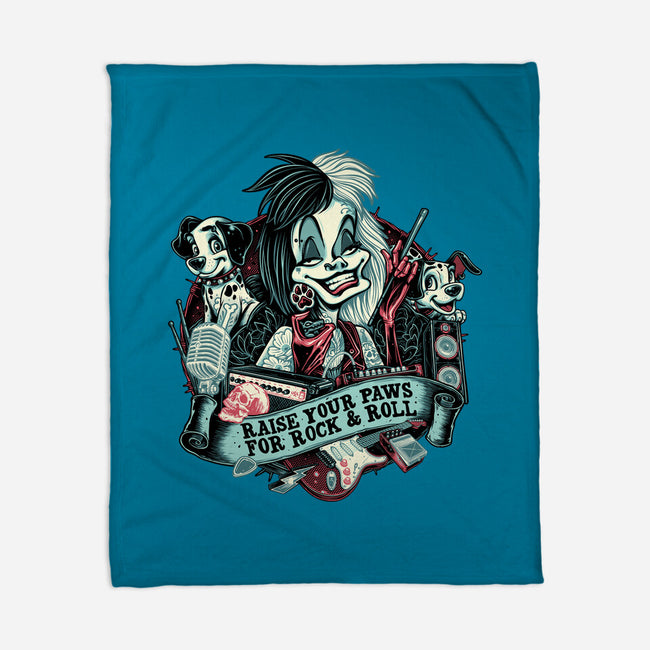 Raise Your Paws For Rock And Roll-None-Fleece-Blanket-glitchygorilla