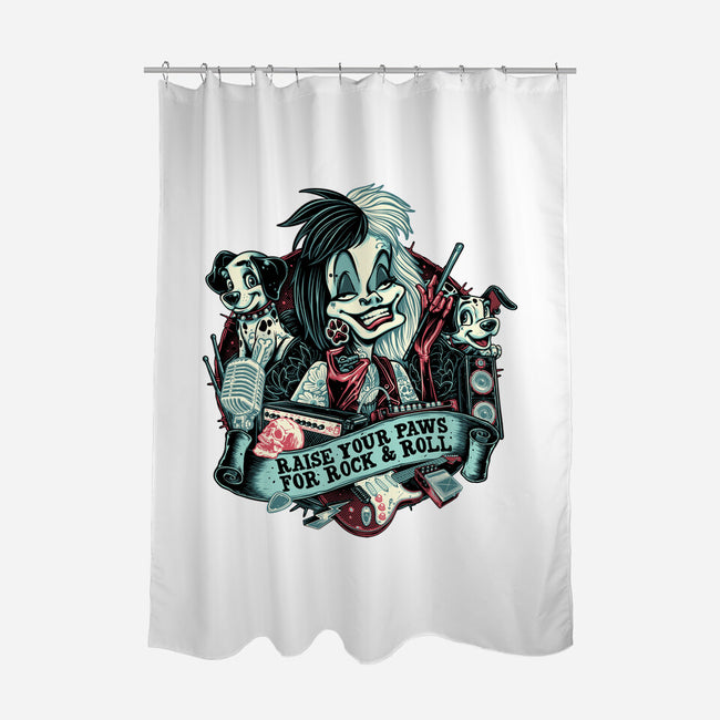 Raise Your Paws For Rock And Roll-None-Polyester-Shower Curtain-glitchygorilla