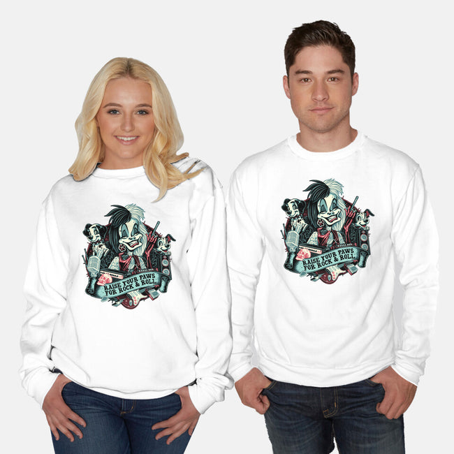 Raise Your Paws For Rock And Roll-Unisex-Crew Neck-Sweatshirt-glitchygorilla