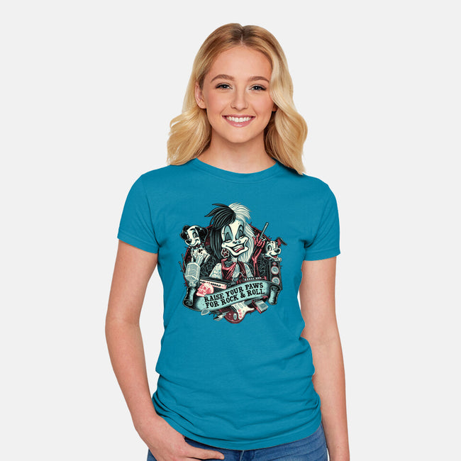 Raise Your Paws For Rock And Roll-Womens-Fitted-Tee-glitchygorilla