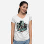 Raise Your Paws For Rock And Roll-Womens-V-Neck-Tee-glitchygorilla