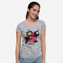 Bomberbat-Womens-V-Neck-Tee-Raffiti