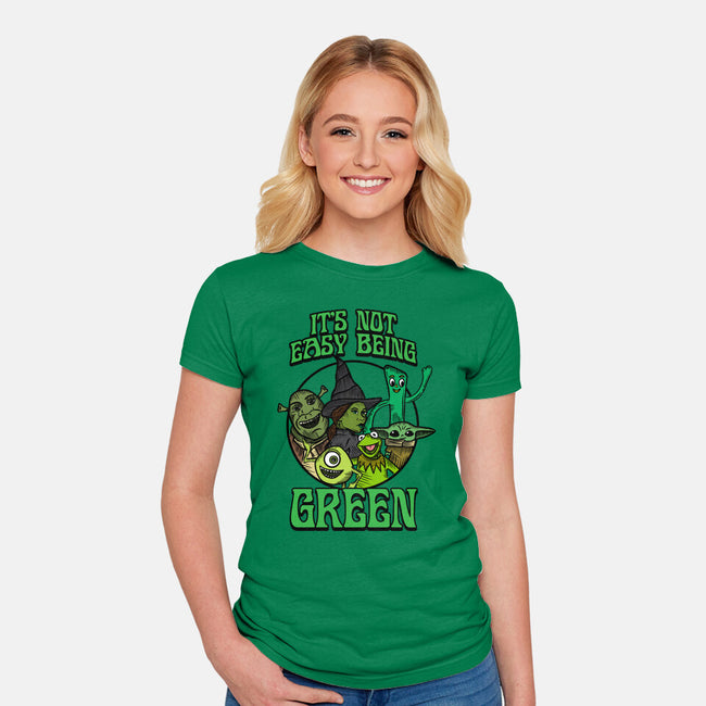 Go Team Green-Womens-Fitted-Tee-SCelano Design