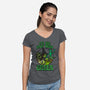 Go Team Green-Womens-V-Neck-Tee-SCelano Design