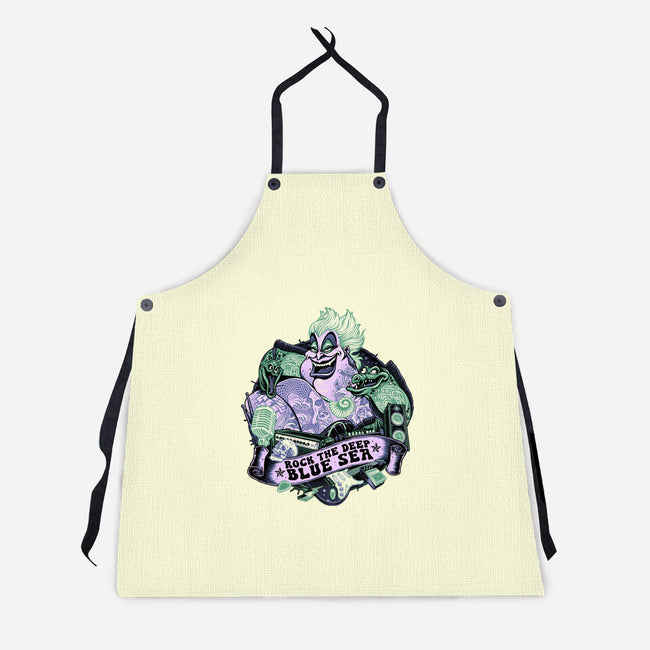 Rock The Deep Blue Sea-Unisex-Kitchen-Apron-glitchygorilla