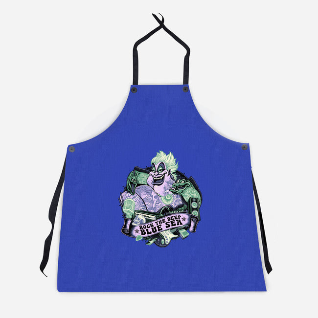 Rock The Deep Blue Sea-Unisex-Kitchen-Apron-glitchygorilla