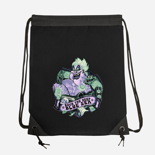 Rock The Deep Blue Sea-None-Drawstring-Bag-glitchygorilla