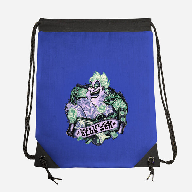 Rock The Deep Blue Sea-None-Drawstring-Bag-glitchygorilla