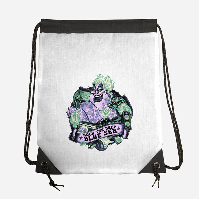 Rock The Deep Blue Sea-None-Drawstring-Bag-glitchygorilla