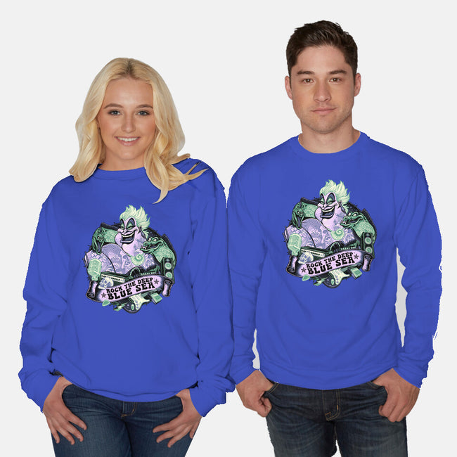 Rock The Deep Blue Sea-Unisex-Crew Neck-Sweatshirt-glitchygorilla