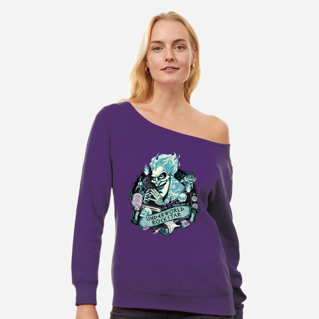 Underworld Rockstar-Womens-Off Shoulder-Sweatshirt-glitchygorilla