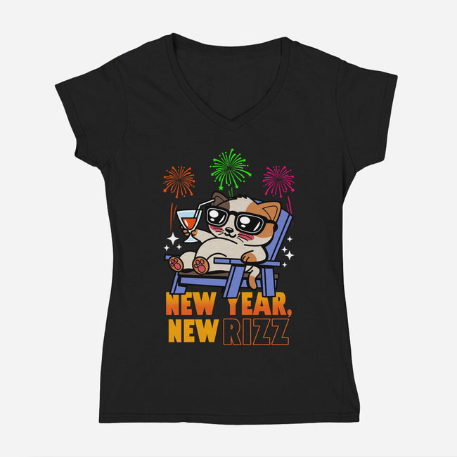 New Year New Rizz-Womens-V-Neck-Tee-Boggs Nicolas