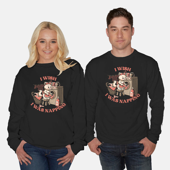 I Wish I Was Napping-Unisex-Crew Neck-Sweatshirt-worlddominationforcats